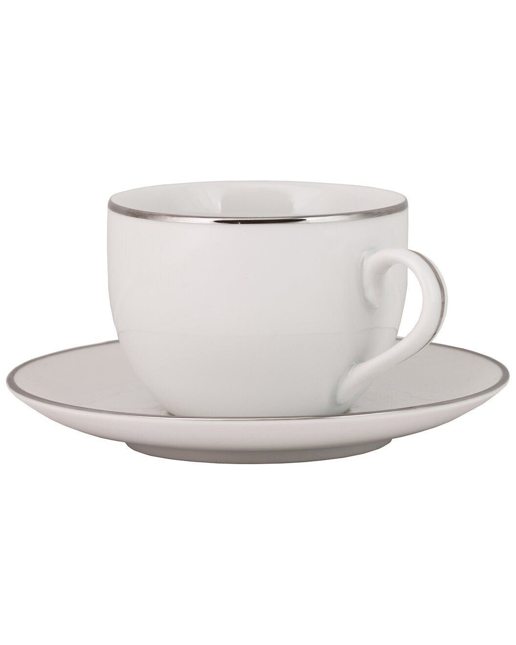 Set Of 6 Royal Coupe Silver Line Cup & Saucer | Gilt & Gilt City