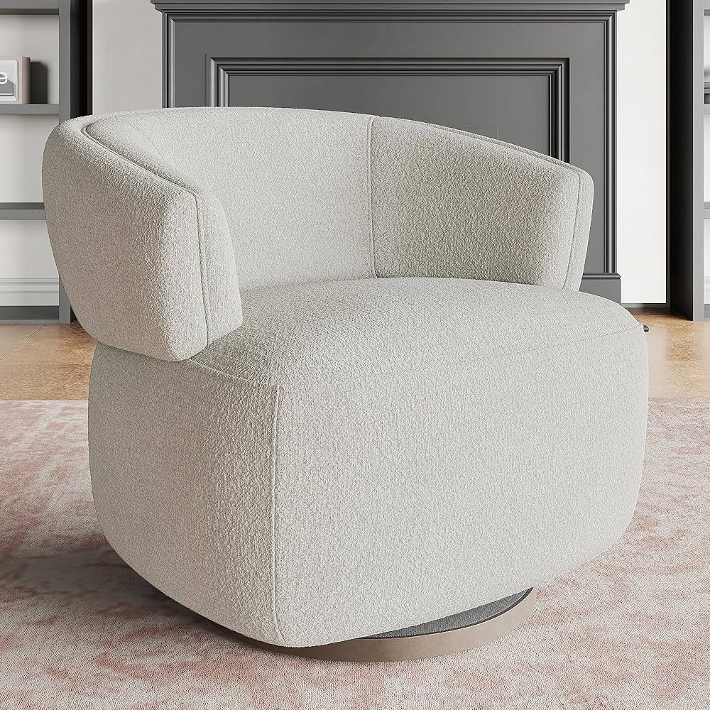RoyalCraft Swivel Accent Chair, Fully Assembled Round Barrel Chairs, Oversized Upholstered Armcha... | Amazon (US)