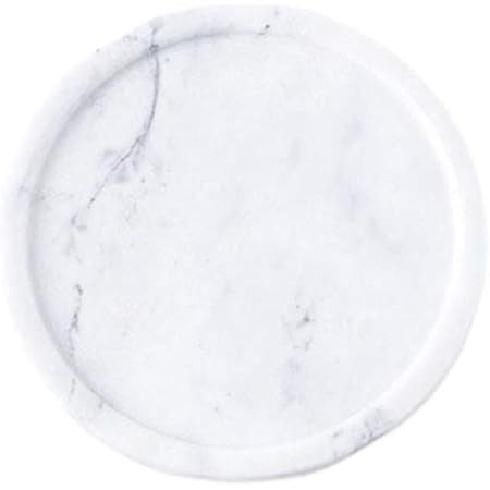 Creative Co-Op DF2369 8" Round Carved Marble Tray, White | Amazon (US)