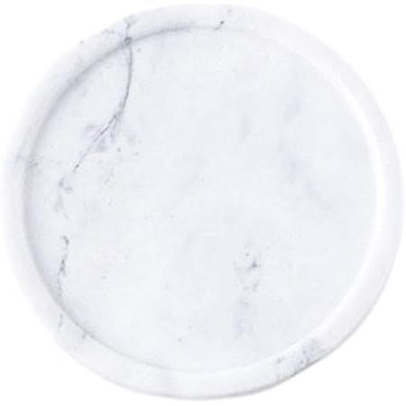 Creative Co-Op DF2369 8" Round Carved Marble Tray, White | Amazon (US)