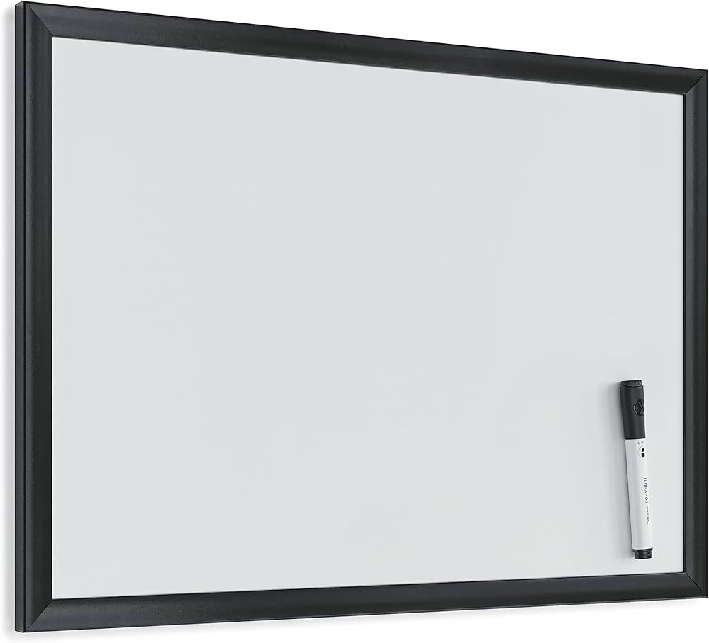 U Brands Magnetic Dry-Erase Board, 24 X 18 Inches, Black Wood Frame | Amazon (US)
