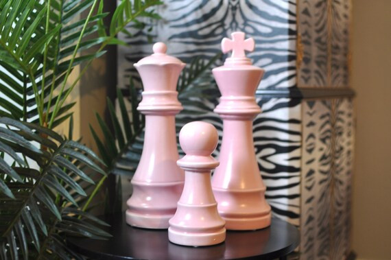 Pretty Matt Pink Chess Piece Ornaments | Chess Pieces | Eclectic Decor | Gift Idea | King, Queen,... | Etsy (CAD)