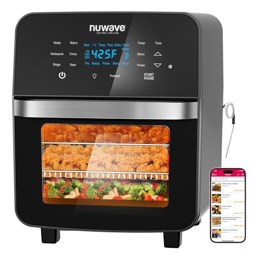 Nuwave Brio 15.5Qt 10-IN-1 Air Fryer Rotisserie Oven, XL Family Size, Even & Crisp AirFry, Reheat, Roast, Dehydrate for Quick Meals, 50°-425°F Control, 100 Presets & 50 Memory, Dishwasher-Safe, 1800W | Amazon (US)