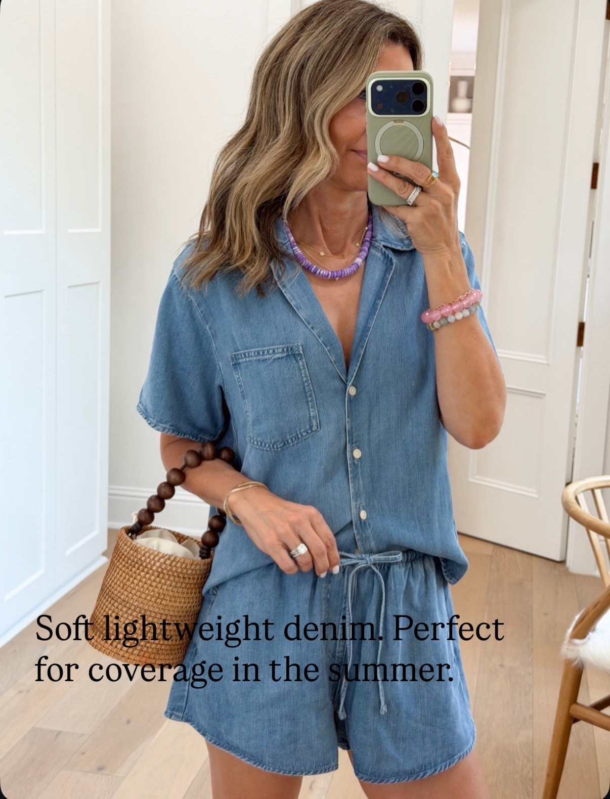 Lightweight denim set I love! Wear the top as a light jacket as well  

@macys

#LTKootd #LTKOver40