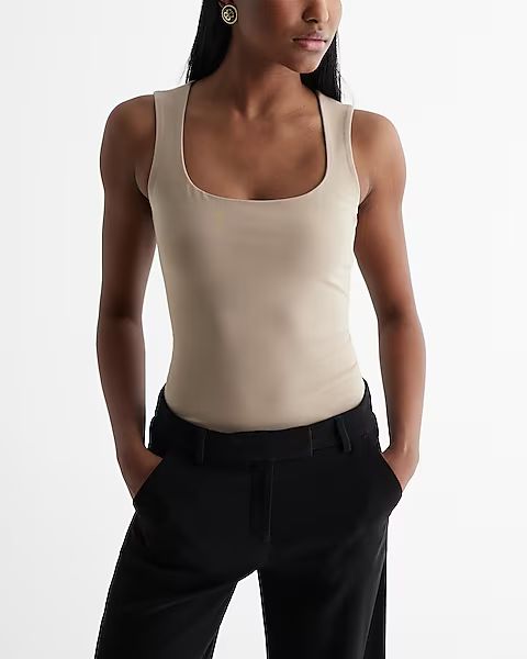 Body Contour Stretch Cotton Scoop Neck Tank | Express