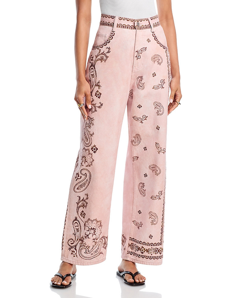 Alemais Akia High Rise Straight Jeans in Pink | Bloomingdale's (US)