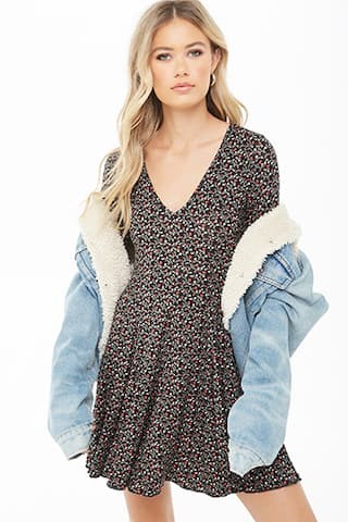 Floral Print Skater Dress | Forever 21 (US)