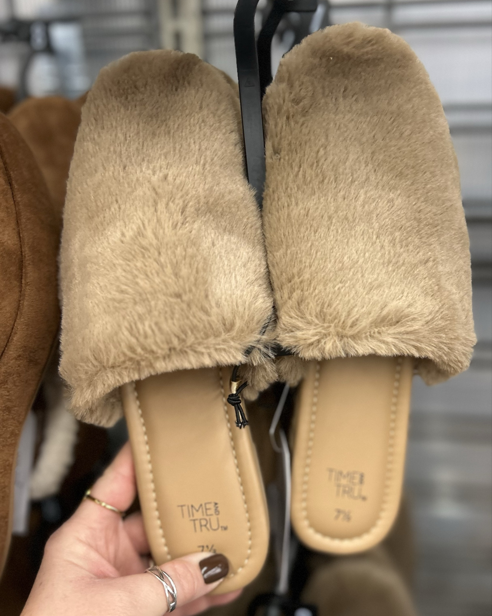 $24.98 faux fur mules! I would size up in these!  So comfy! 

#LTKShoeCrush #LTKFindsUnder50 #LTKSeasonal