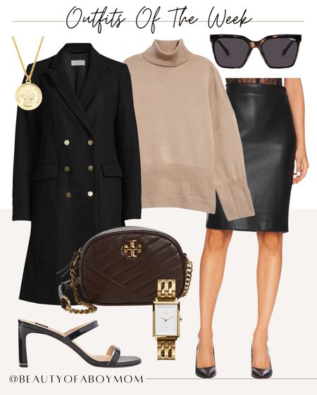 Outfit inspo - long blazer - workwear - chic fashion - staple wardrobe - leather skirt 

#LTKshoecrush #LTKSeasonal #LTKstyletip