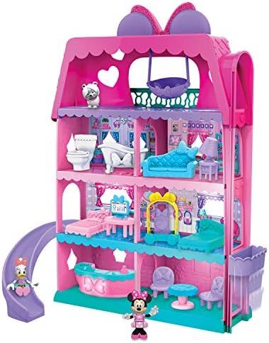 Just Play Minnie Mouse Bow-Tel Hotel, 2-Sided Playset with Lights, Sounds, and Elevator, 20 Piece... | Amazon (US)