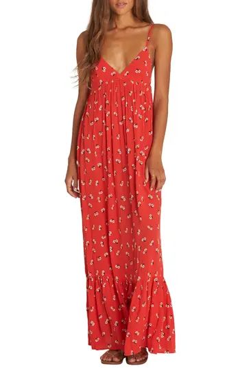 Women's Billabong Flamed Out Print Maxi Dress, Size X-Small - Red | Nordstrom