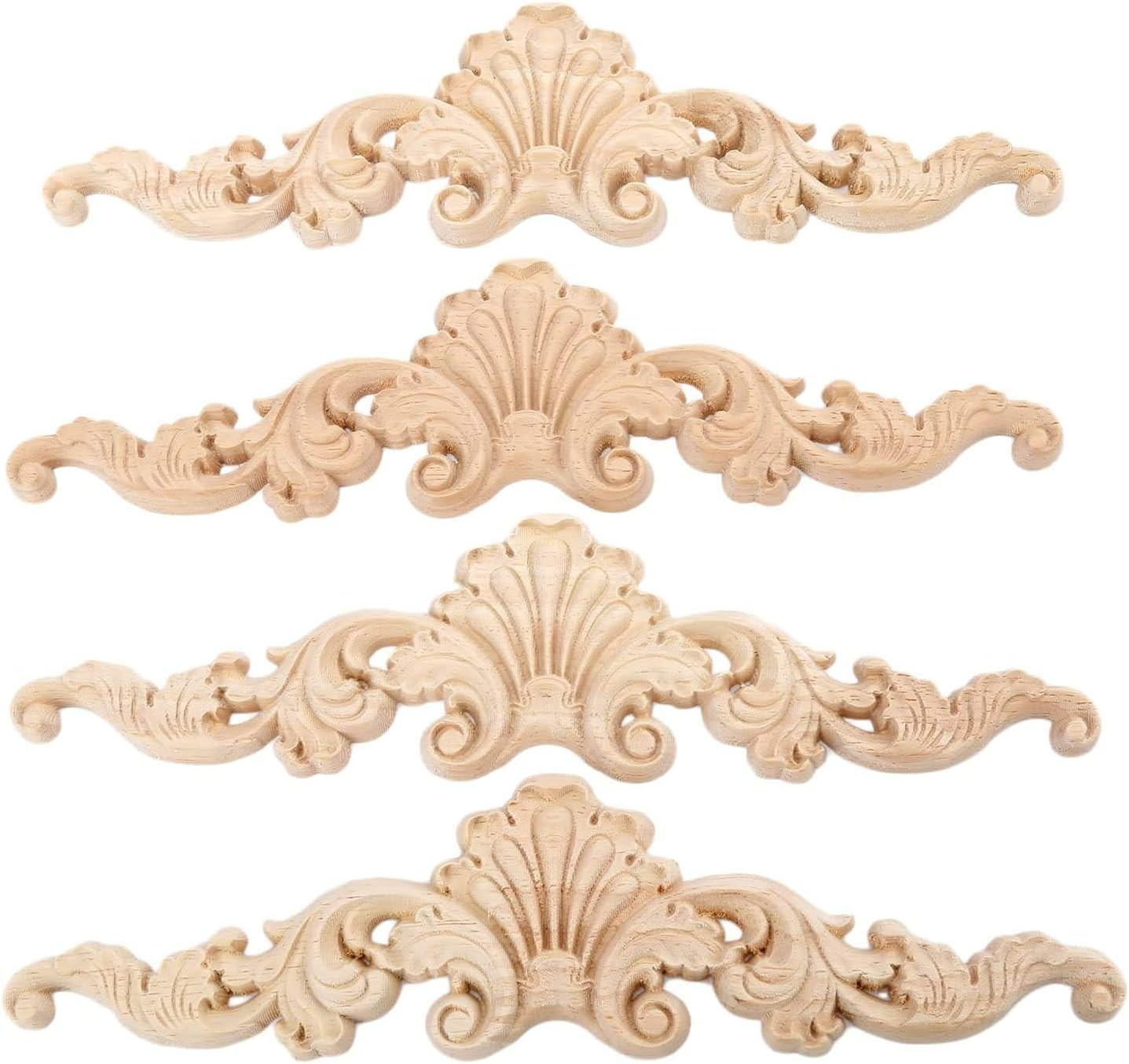 MUXSAM Wood Carved Onlays Appliques, Clear Carving Details Overlay Craft Decals for Cabinet Wall ... | Amazon (US)