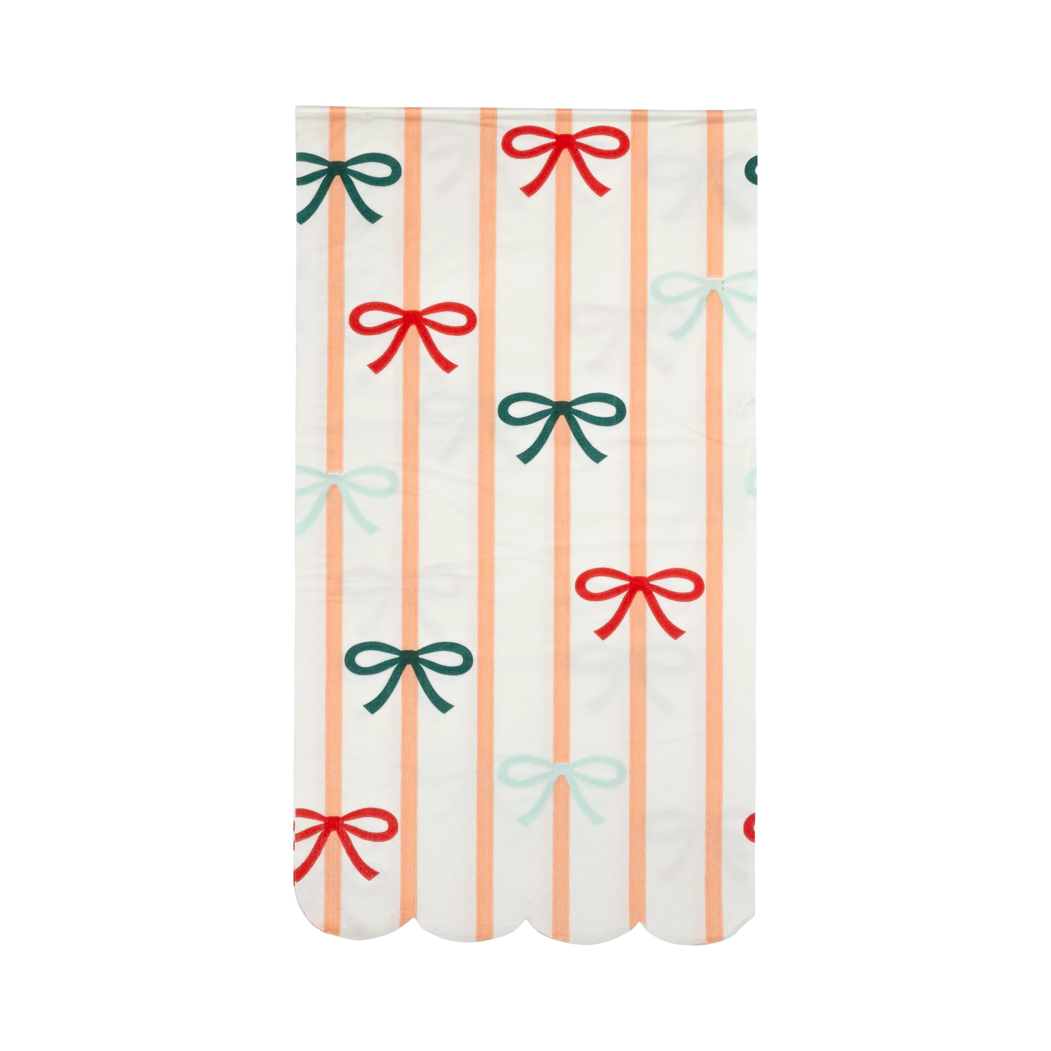 Bows and Stripes Scalloped Dinner Napkin | My Mind's Eye