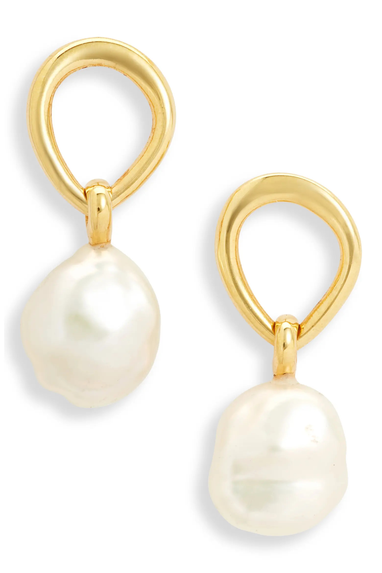 Nura Freshwater Pearl Drop Frontal Hoop Earrings (Women) | Nordstrom | Nordstrom