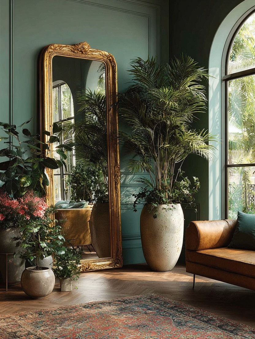 Bring the London hotel look home — effortlessly.

There’s something about classic London boutique hotels: rich walls, layered greenery, vintage gold frames, and that perfect balance between old-world charm and modern elegance.

This is how you recreate it.

Start with a tall vintage gold wall mirror — preferably an ornate, antique-inspired frame that feels collected, not trendy. Lean it against the wall for that relaxed, designer styling. The gold instantly adds warmth and depth, especially against deep green or moody walls.

Next, add a tall statement planter. Height is key. A fig leaf tree, olive tree, ficus, or even a layered palm instantly softens the structure of the mirror. The reflection doubles the greenery, making the space feel larger and more luxurious.

Layer smaller plants around the base to create that curated, hotel-lobby feel — intentional but never overstyled.

Why this works:

Gold adds warmth and quiet glamour

Greenery adds life and organic movement

The mirror adds scale and light

Leaning it (instead of hanging) gives effortless elegance

This combination feels timeless, collected, and expensive — without renovating the entire room.

Classic. Layered. European.
That’s the London hotel aesthetic.

#LondonHotelStyle #HotelInspiredHome #VintageGoldMirror #LuxuryInteriors #EuropeanHomeStyle #StatementMirror #IndoorPlantsDecor #MoodyInteriors #ElegantLiving #InteriorStyling 

 #LTKHome