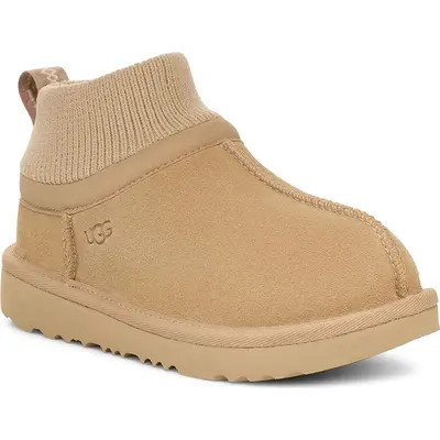 UGG(r) Kids' Classic Ultra Stretch Cuff Bootie in Black at Nordstrom, Size 10 M | Nordstrom