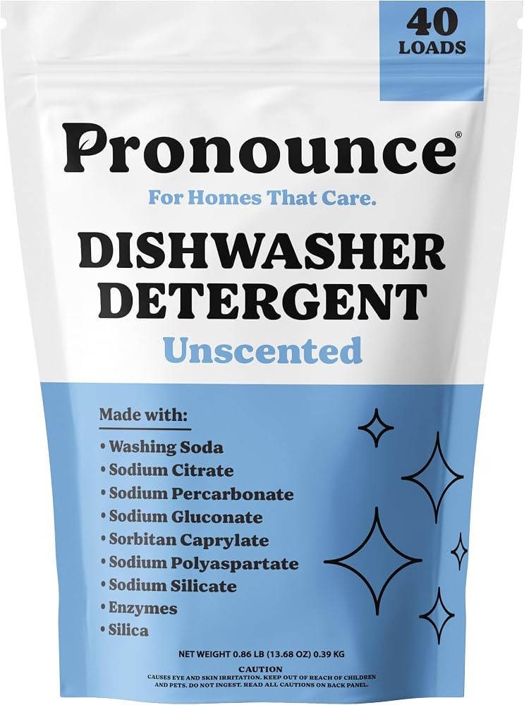 Pronounce Dishwasher Detergent - Cleaner Ingredients, Fragrance Free - Ultra Concentrated Dish So... | Amazon (US)