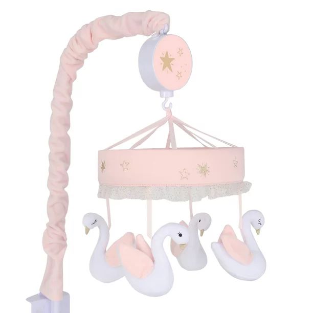 Lambs & Ivy Signature Swan Princess Pink/White Musical Baby Crib Mobile - Walmart.com | Walmart (US)