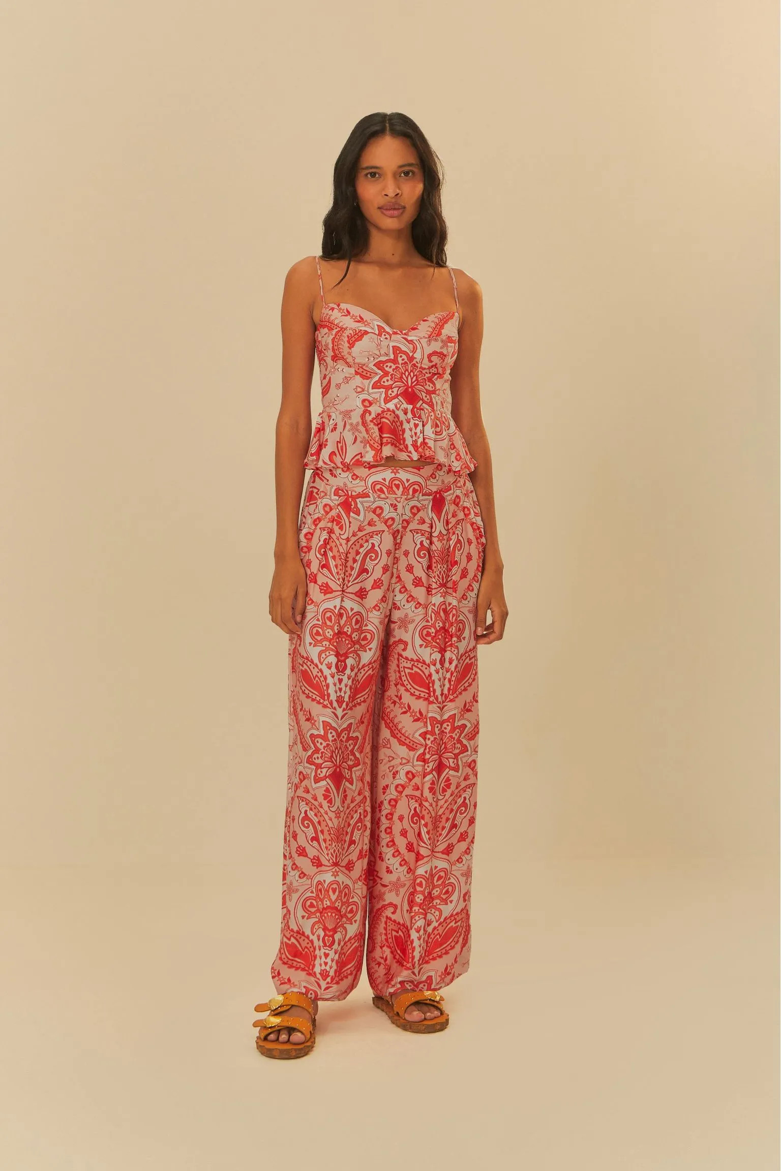 Calça Reta Estampada Beleza Boho | Farm Rio (BR)