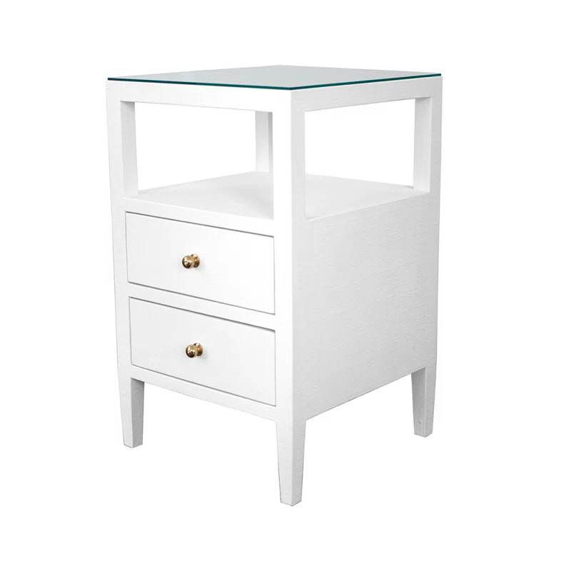 Roscoe Glass Top 2 - Drawer End Table | Wayfair North America