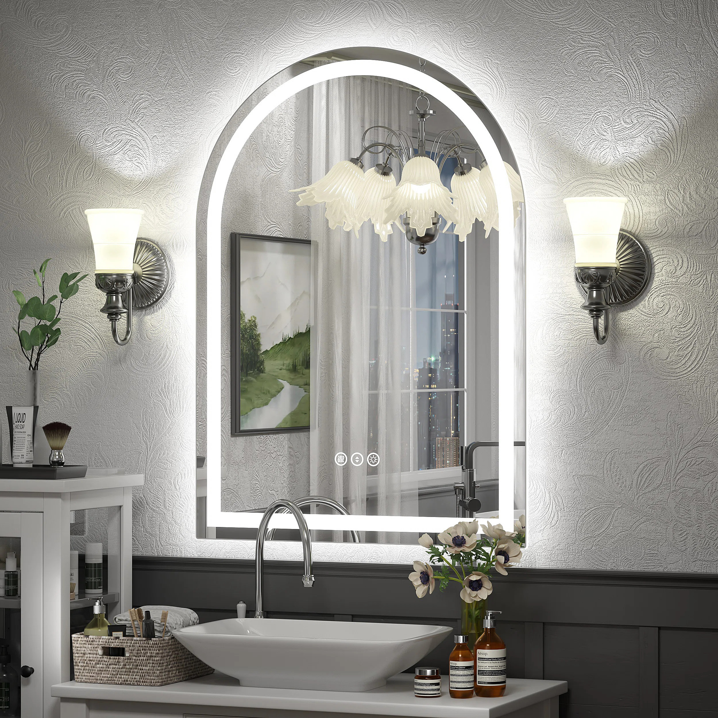 Aevar UL Certified LED Anti-Fog Tempered Glass Arch Bathroom/Vanity Mirror with 3-Year Warranty | Wayfair North America