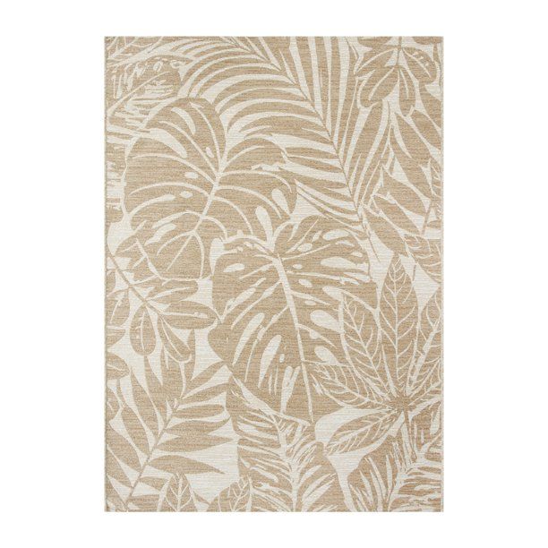 Better Homes & Garden, Neutral Palm, 7X10, Outdoor Rug | Walmart (US)