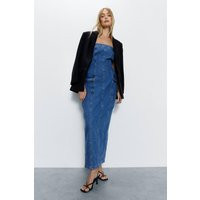 Womens Bandeau Denim Cargo Maxi Dress - Grey - 8 | NastyGal UK
