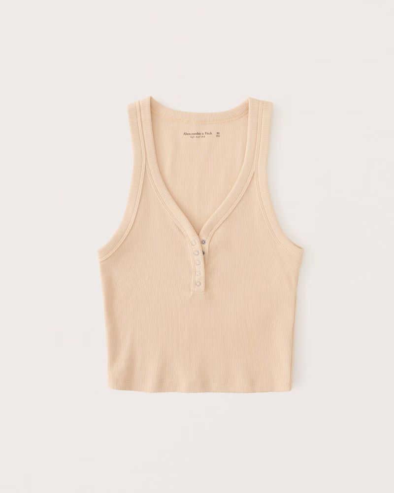 Women's Essential Henley Tank | Women's Tops | Abercrombie.com | Abercrombie & Fitch (US)