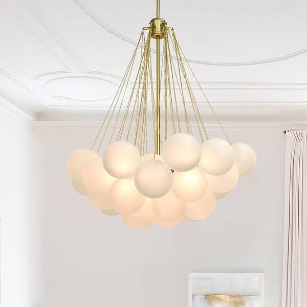 3-light Glass Globe Bubble Chandelier - Overstock - 35911622 | Bed Bath & Beyond