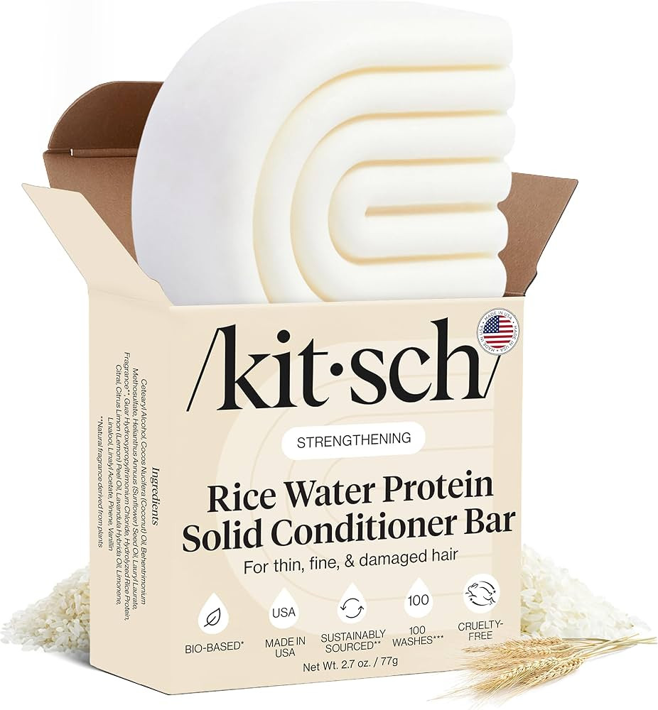 Kitsch Rice Water Conditioner Bar for Hair Growth – Rice Protein Hair Conditioner Bar to Repair... | Amazon (US)