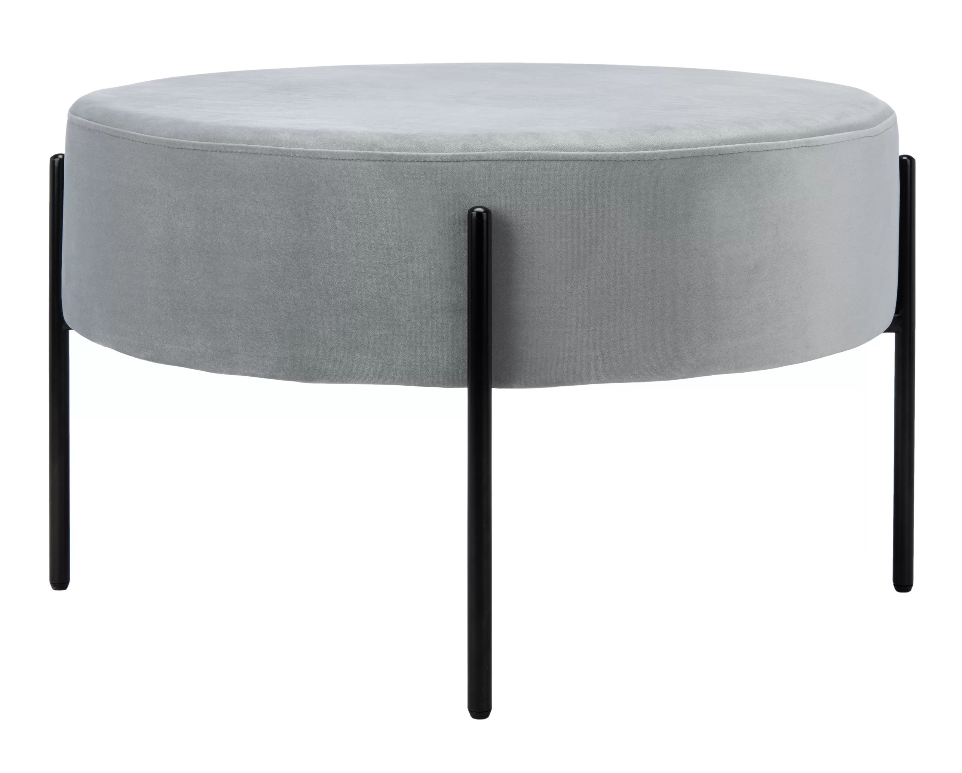 Lisbon 31.5" Wide Velvet Round Cocktail Ottoman | Wayfair North America