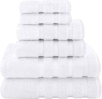American Soft Linen Luxury 6 Piece Towel Set, 2 Bath Towels 2 Hand Towels 2 Washcloths, 100% Cott... | Amazon (US)