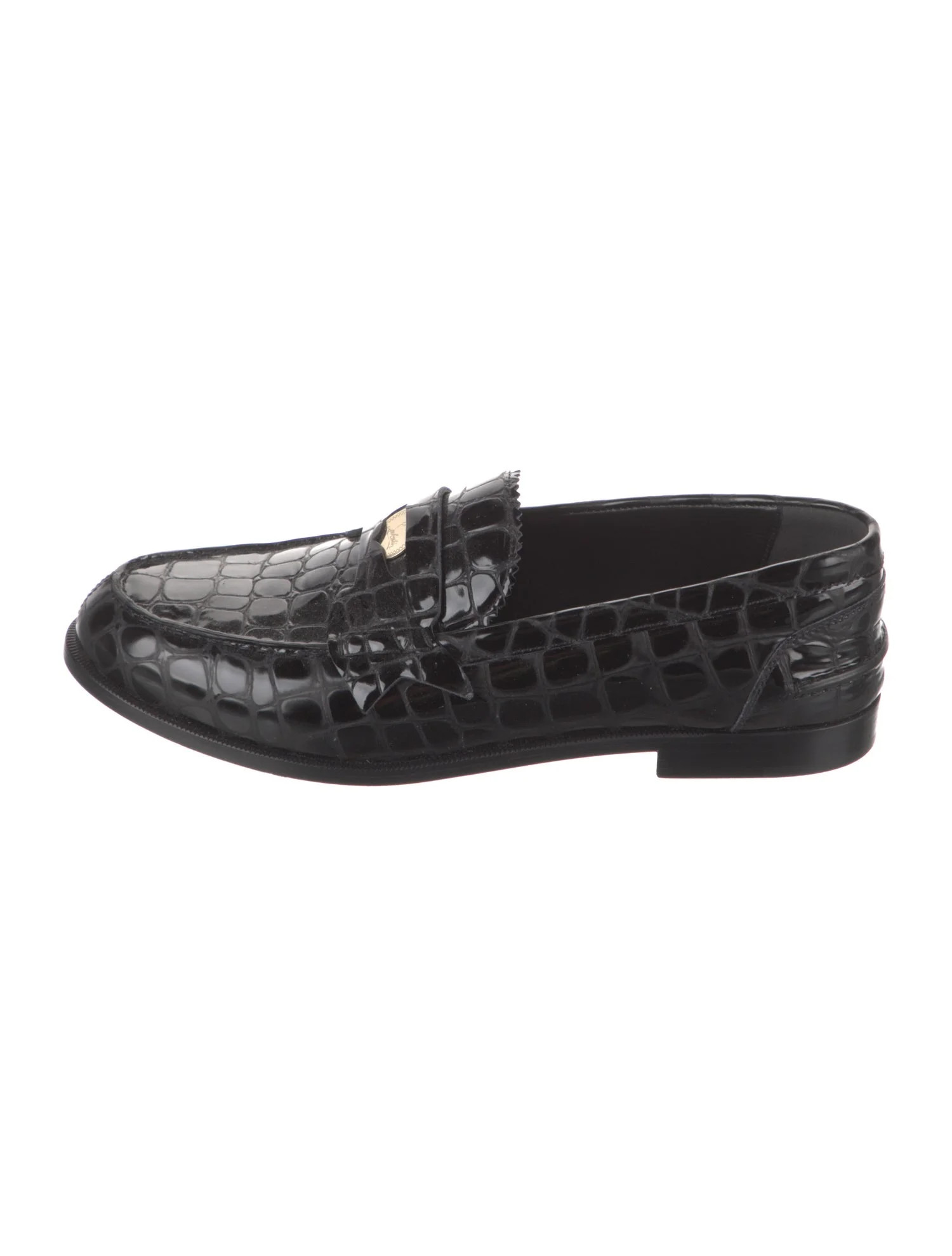 Christian Louboutin Embossed Leather Animal Print Loafers | The RealReal