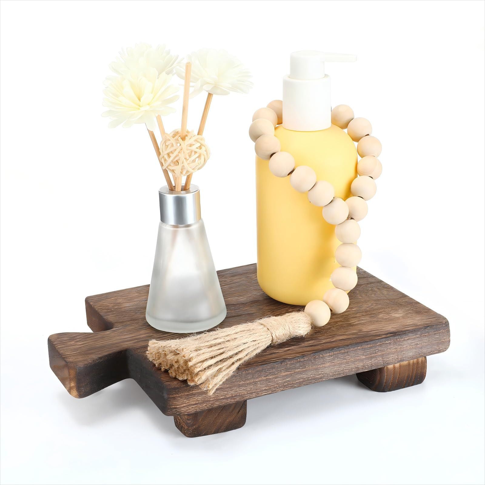 Honeydak Wood Pedestal Riser Tray Soap Dispenser Stand for Kitchen Sink Counter Wooden Holder for... | Amazon (US)