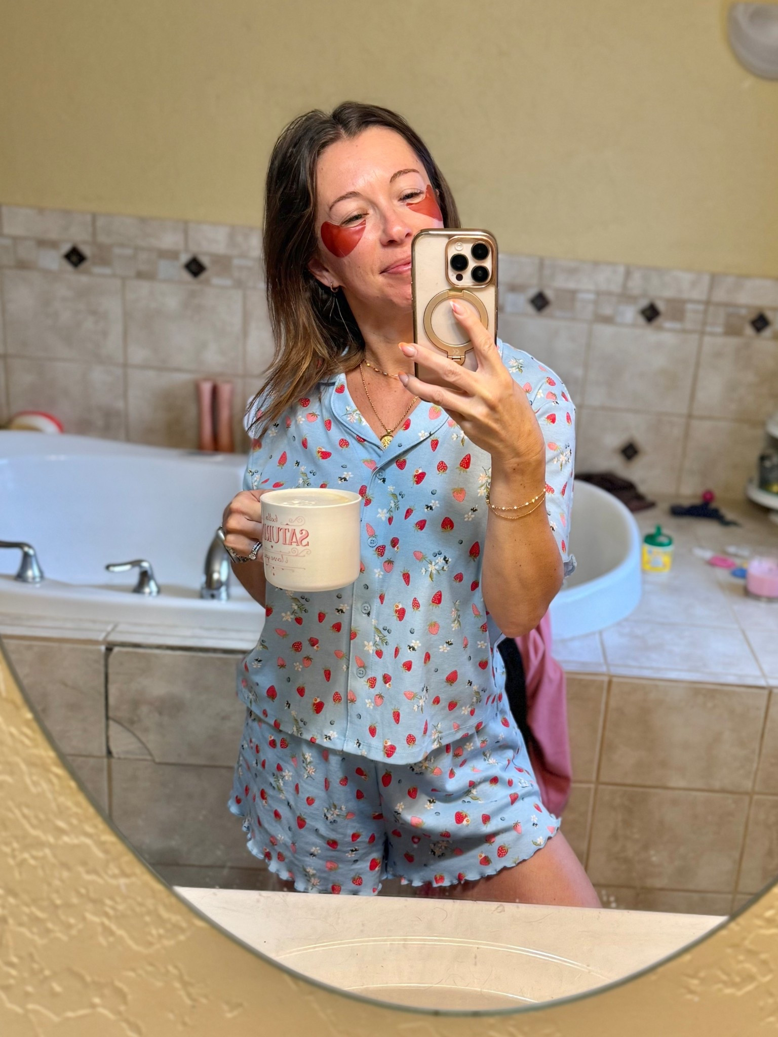 The cutest spring pajama set there ever was 🍓 @Target 

#LTKOver40 #LTKmorningroutine #LTKootd