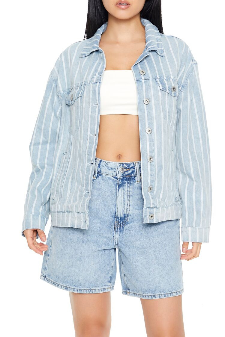 Striped Denim Trucker Jacket | Forever 21