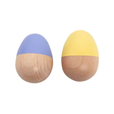 Pearhead Easter Egg Wooden Rattle Toy Set - 2pc | Target