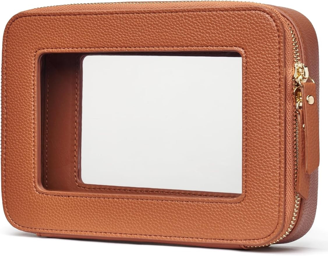 Popvibe Clear Makeup Bag Travel Cosmetic Case Transparent Toiletry Bag with Zipper, Portable Make... | Amazon (US)