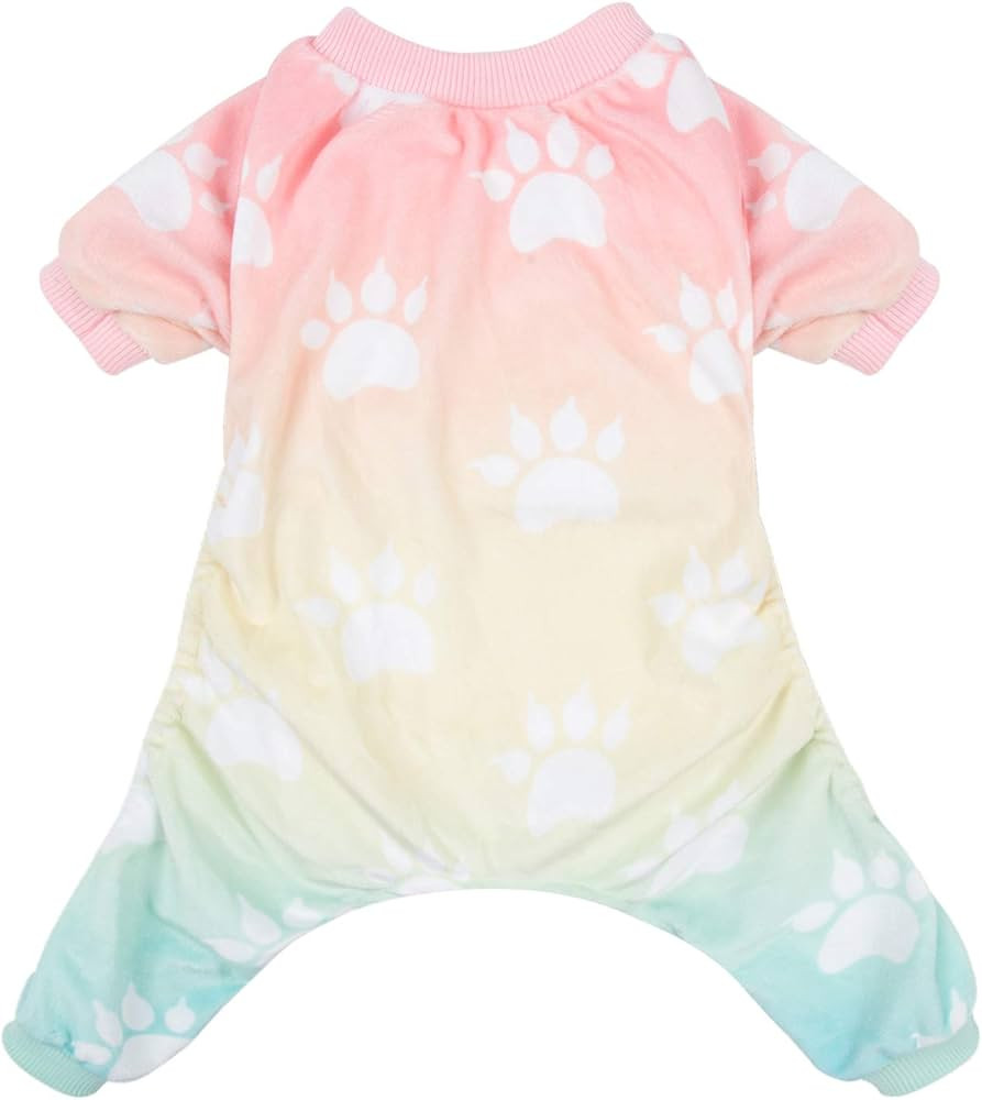 CuteBone Soft Dog Pajamas Gradient Footprint Doggy Shirts for Small Puppies P09S | Amazon (US)