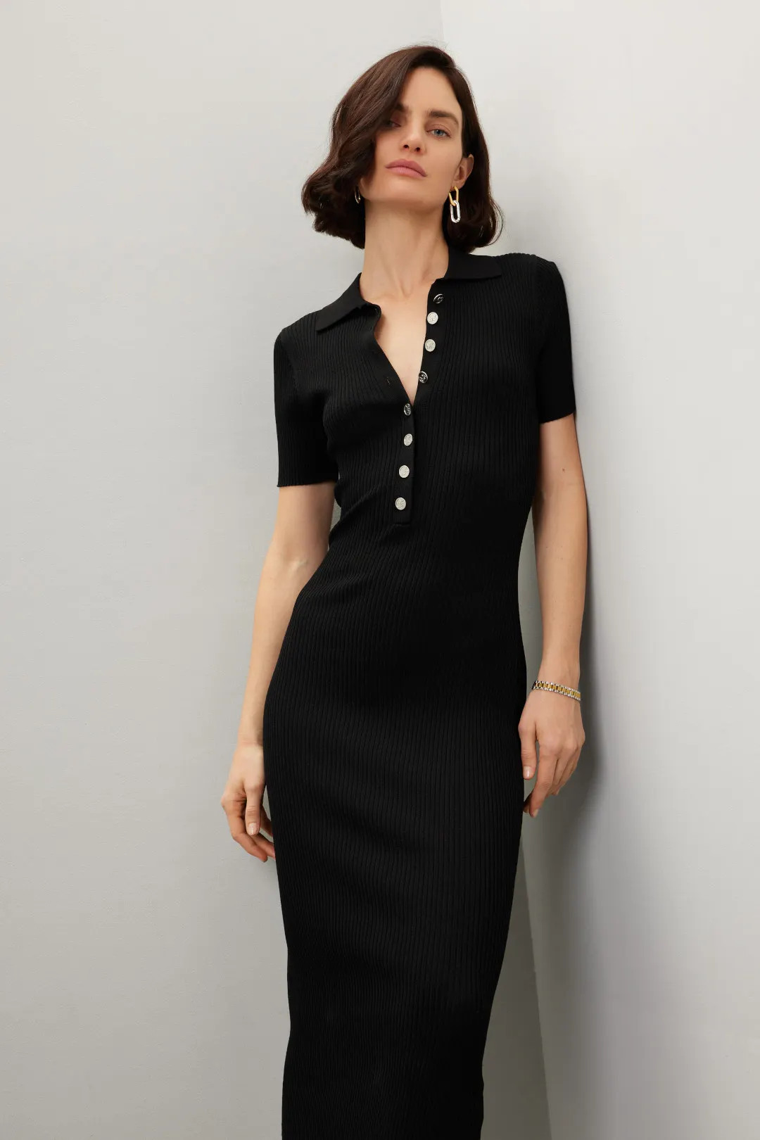 Black Polo Midi Dress | Rent the Runway