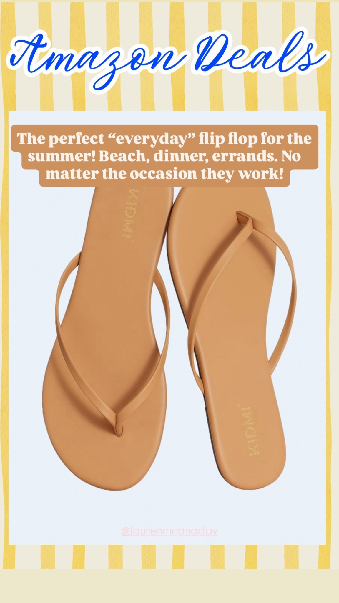 The perfect “everyday” flip flop for the summer! Beach, dinner, errands. No matter the occasion they work!! 

#LTKootd #LTKSeasonal #LTKSaleAlert
