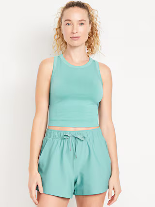 Fluid Seamless Fitted Crop Tank Top | Old Navy (US)