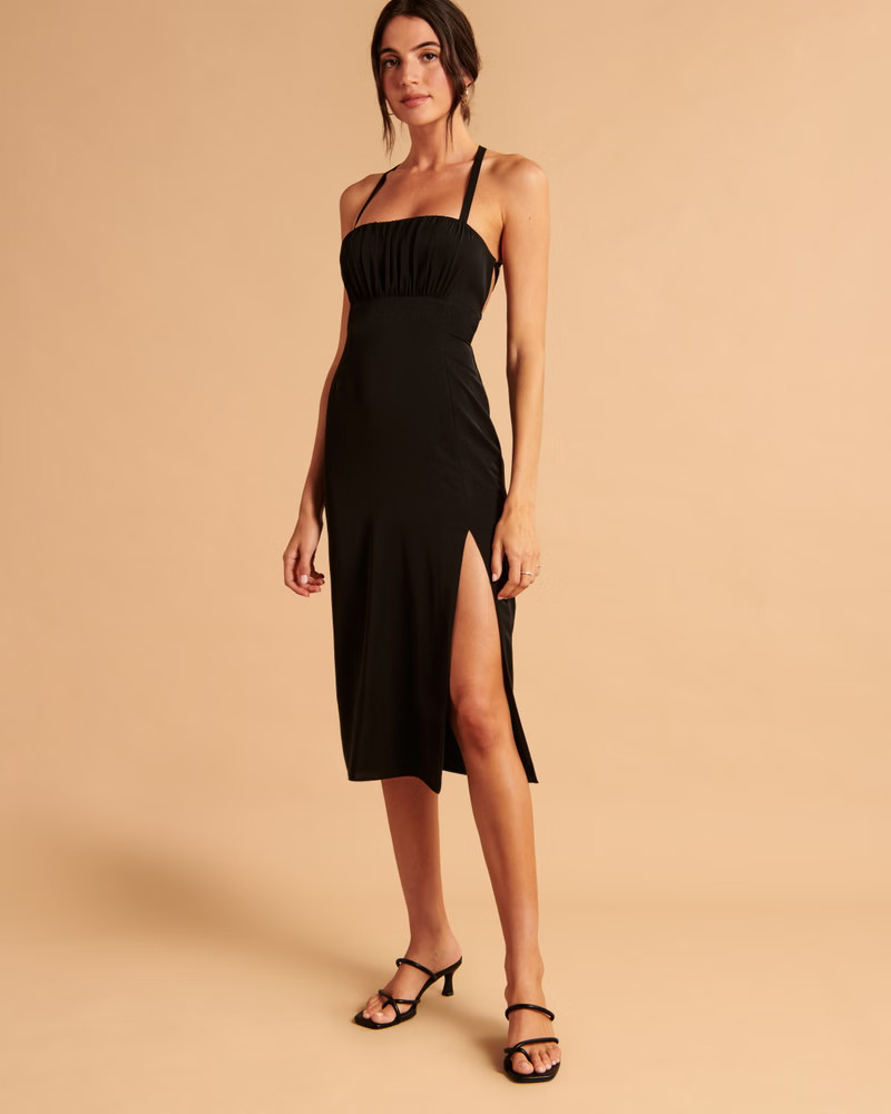 Ruched Midi Dress | Abercrombie & Fitch (US)