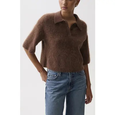 Pistola Nadya Short Sleeve Polo Sweater in Roche at Nordstrom, Size X-Large | Nordstrom