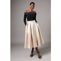 Twill Pleat Midi Skirt | PrettyLittleThing UK