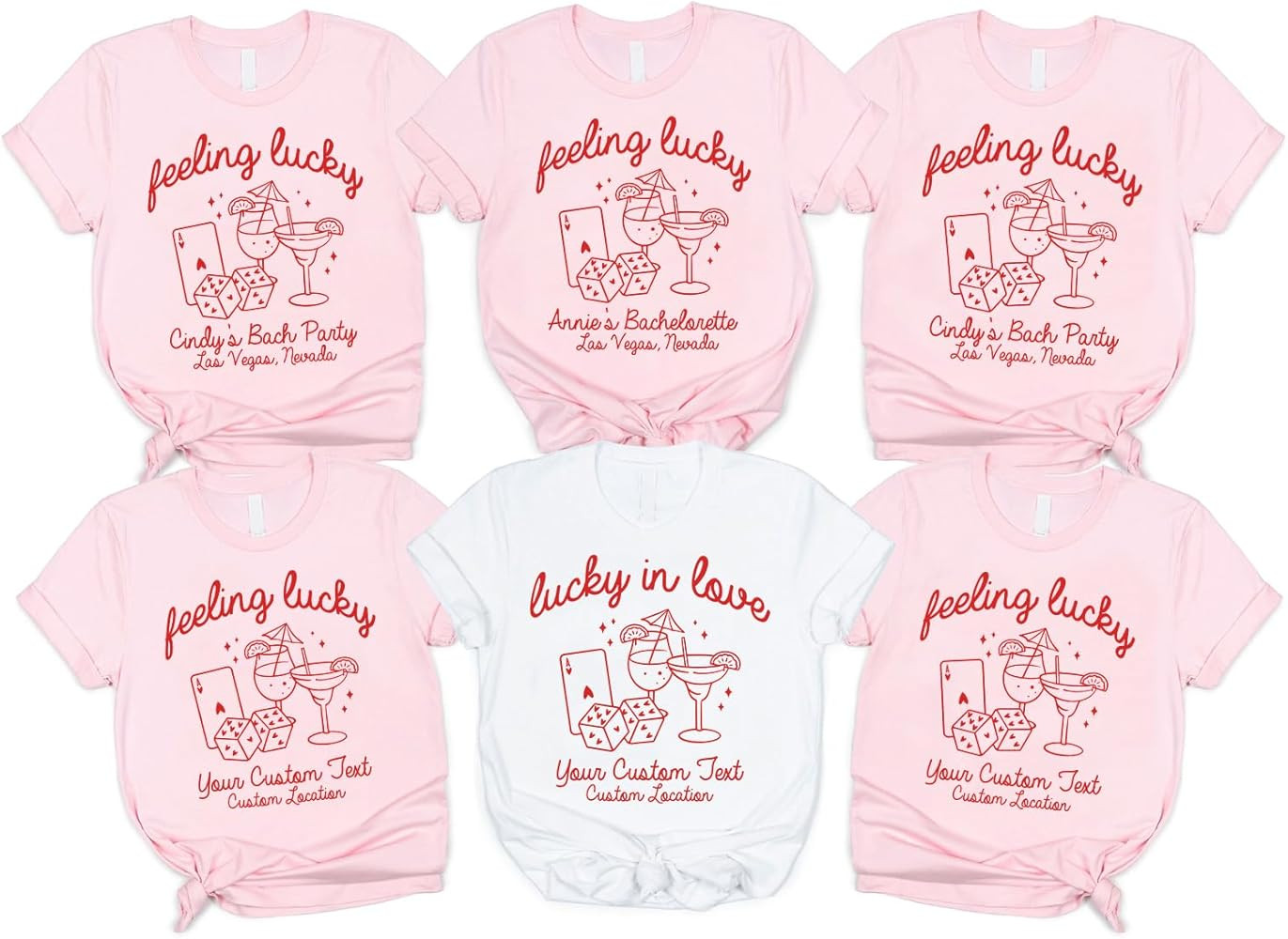 Lucky in Love, Feeling Lucky Bachelorette Party Matching T-Shirt Drinking Girls T-Shirts, Bride S... | Amazon (US)