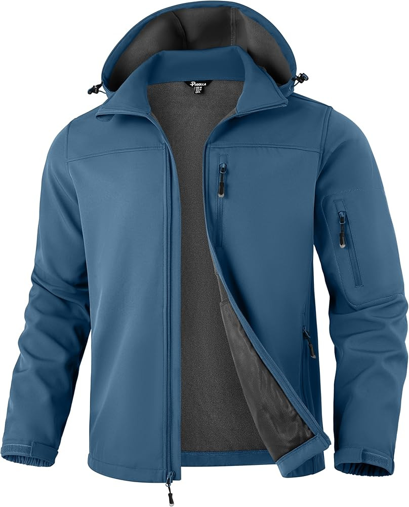 Pudolla Men's Softshell Jacket Fleece Lined Water Resistant Hooded Winter Coats for Men Outdoor W... | Amazon (US)