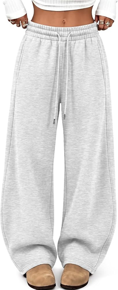 Trendy Queen Barrel Sweatpants Women Wide Leg Fleece Pants | Amazon (US)