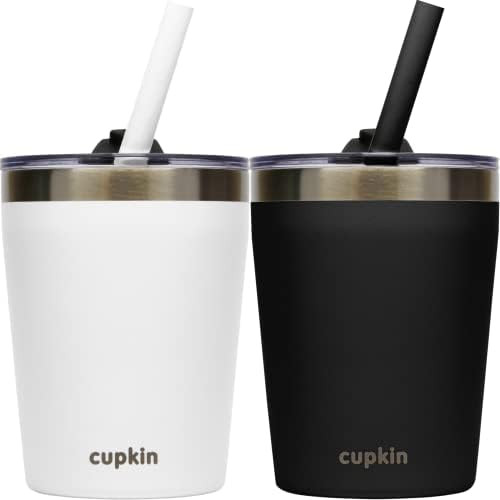 Cupkin Trainer Sippy Cup - The Original 8 oz Stackable Stainless Steel Modern Tumblers - Set of 2... | Amazon (US)