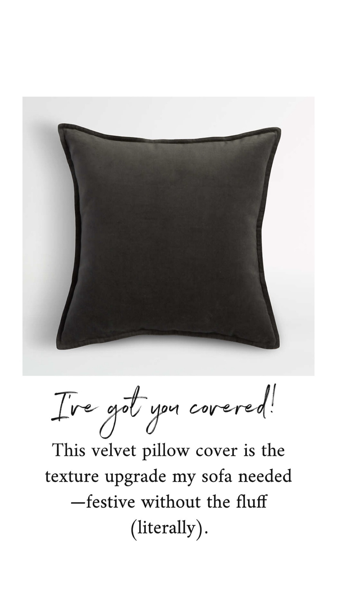 I’ve got you covered! This velvet pillow cover is the texture upgrade my sofa needed—festive without the fluff (literally).

Less than $25 

#LTKCyberWeek #LTKGiftGuide #LTKHoliday